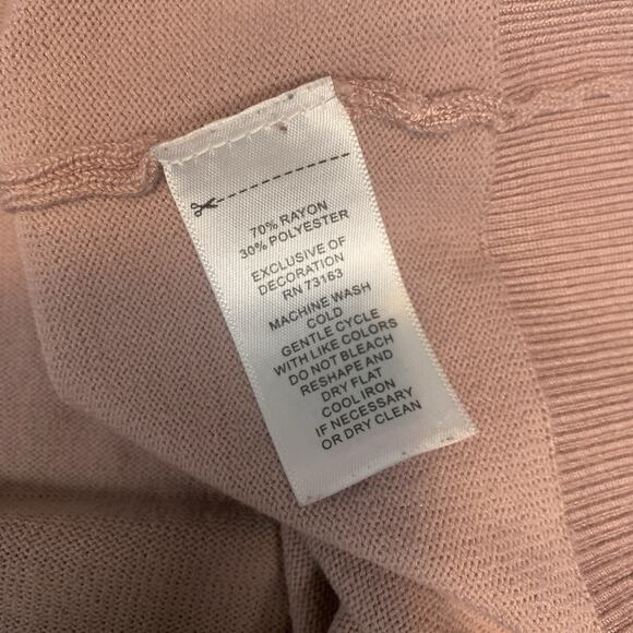 Cable & Gauge Sweater Womens Large Pink Crochet Lace Dainty Feminine Boho L - Picture 6 of 8